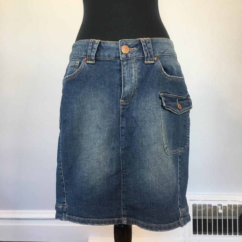 Y2K Lola Distressed Denim Mini Cargo Skirt, 11